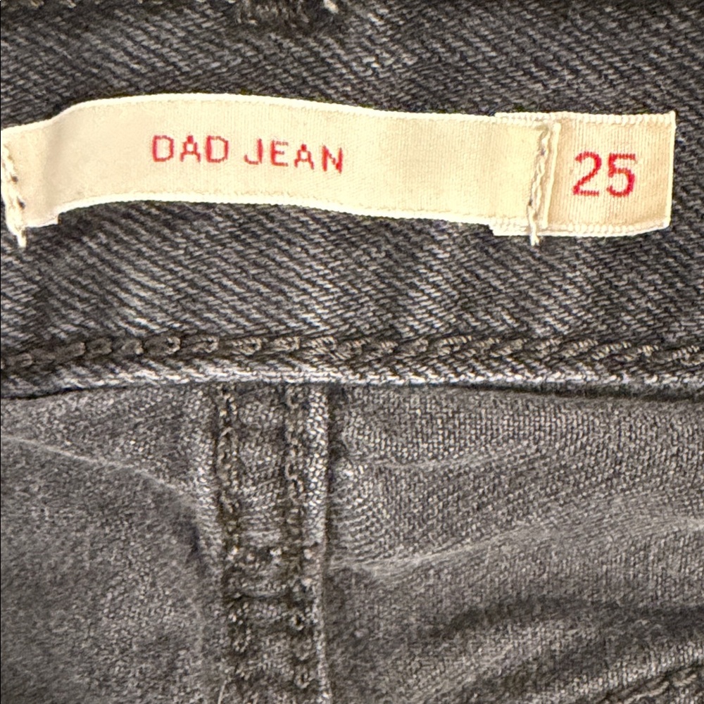 Levi’s Dad Jeans Washed Black High Rise Baggy Straight Denim 25 - Picture 6 of 9